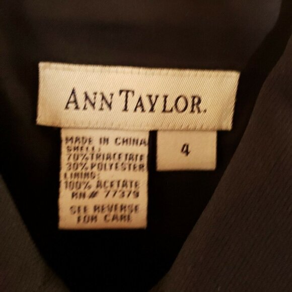 Ann Taylor Womens Vintage Black Blazer 4 - Picture 8 of 9